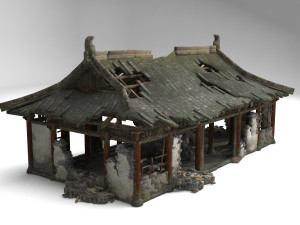 palaces with dilapidated ancient buildings 3D Model