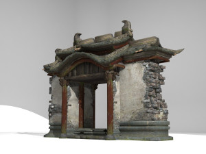 the ruined luxury gate of ancient architecture Modelo 3D