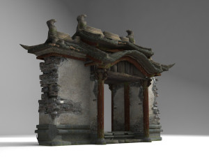 the ruined luxury gate of ancient architecture Modelo 3D