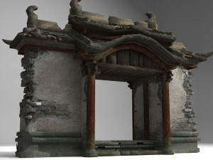 the ruined luxury gate of ancient architecture Modelo 3D