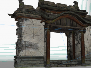 the ruined luxury gate of ancient architecture Modelo 3D