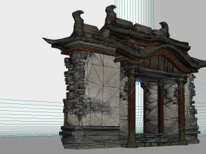 the ruined luxury gate of ancient architecture Modelo 3D