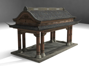 water pavilion of ancient architecture Modèle 3D