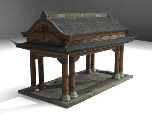 water pavilion of ancient architecture 3D Model