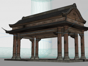 water pavilion of ancient architecture Modèle 3D