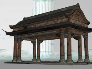 water pavilion of ancient architecture 3D Model