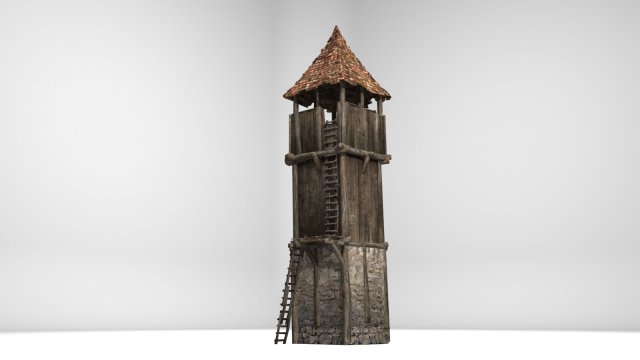 sentinel tower of ancient building tower Model 3D .c4d .max .obj .3ds .fbx .stl .blend 