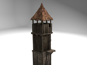 sentinel tower of ancient building tower Model 3D