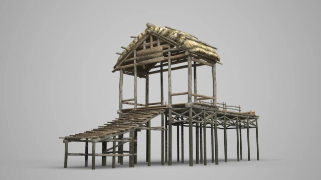 ancient architecture pavilion dock 3D Model .c4d .max .obj .3ds .fbx .stl .blend
