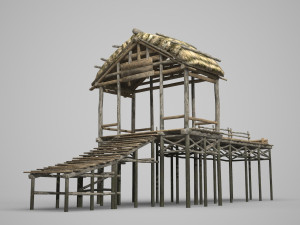 ancient architecture pavilion dock 3D Model