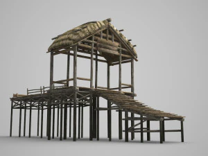 ancient architecture pavilion dock 3D Model