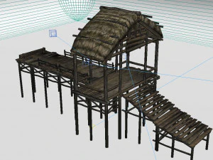 ancient architecture pavilion dock 3D Model