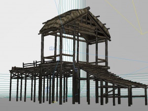 ancient architecture pavilion dock 3D 模型