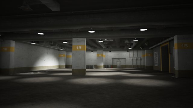 underground parking building 3D-Modell .c4d .max .obj .3ds .fbx .stl .blend 