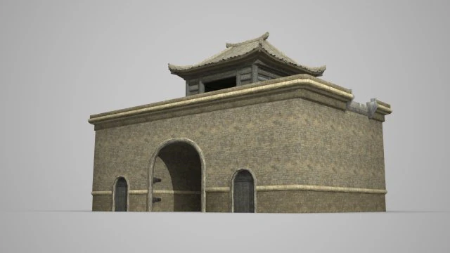great gate of ancient architecture 3D Model .c4d .max .obj .3ds .fbx .stl .blend 