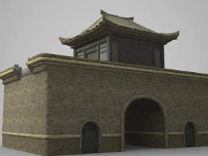 great gate of ancient architecture 3D Model