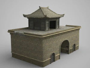 great gate of ancient architecture 3D Model