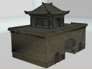 great gate of ancient architecture 3D Model
