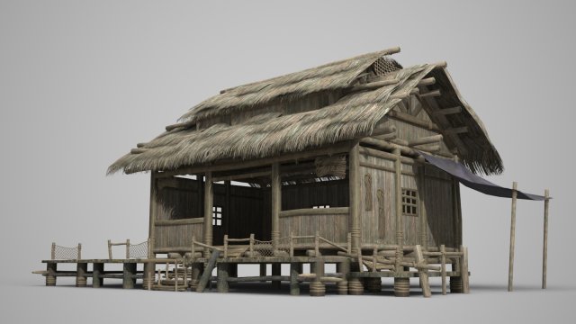 ancient architecture fishermens residence Model 3D .c4d .max .obj .3ds .fbx .stl .blend