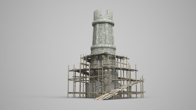 chimney scaffolding under repair 3D-Modell .c4d .max .obj .3ds .fbx .stl .blend 
