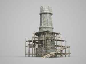 chimney scaffolding under repair 3D Model