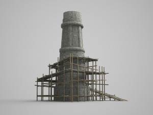 chimney scaffolding under repair 3D-Modell