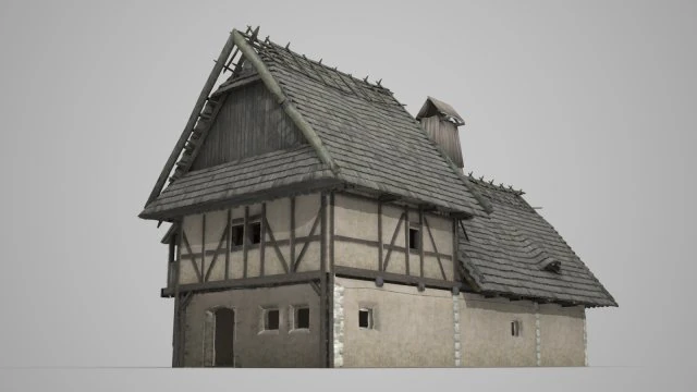 ancient buildings houses and farmhouses 3D Model .c4d .max .obj .3ds .fbx .stl .blend 