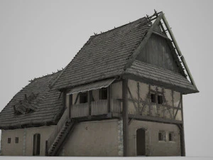 ancient buildings houses and farmhouses 3D Model