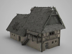 ancient buildings houses and farmhouses 3D Model