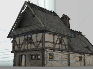 ancient buildings houses and farmhouses 3D Model