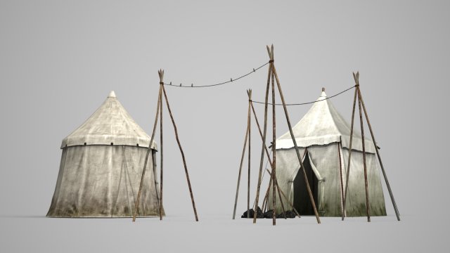 camping tent camp 3D-Modell .c4d .max .obj .3ds .fbx .stl .blend 