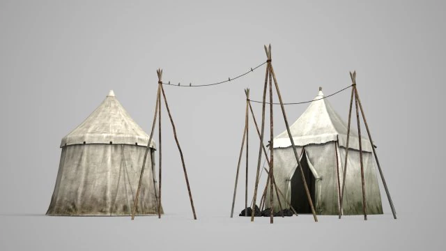 camping tent camp 3D Model .c4d .max .obj .3ds .fbx .stl .blend