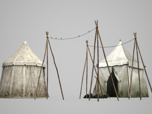 camping tent camp 3D Model
