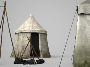 camping tent camp 3D Model