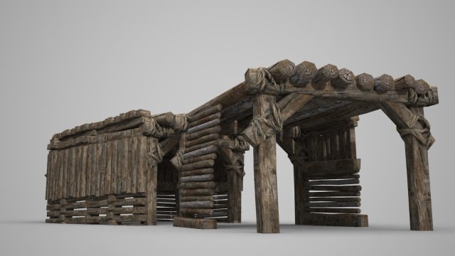 construction of field logging yard 3D 模型 .c4d .max .obj .3ds .fbx .stl .blend 