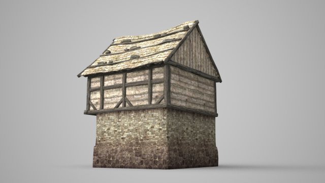two-storey folk house of ancient architecture Model 3D .c4d .max .obj .3ds .fbx .stl .blend 