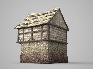 two-storey folk house of ancient architecture Model 3D