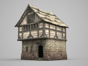 two-storey folk house of ancient architecture Model 3D