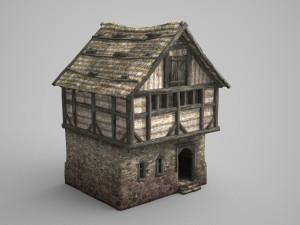 two-storey folk house of ancient architecture Model 3D