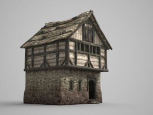 two-storey folk house of ancient architecture Model 3D