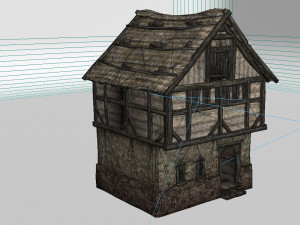 two-storey folk house of ancient architecture Model 3D