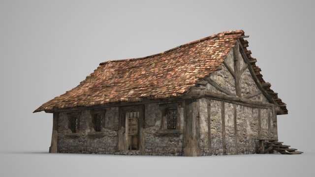 ancient architectural residential housing 3Dモデル .c4d .max .obj .3ds .fbx .stl .blend
