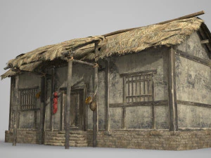 古代建築の小屋の住居 3Dモデル