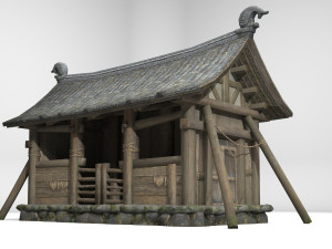 ancient horse sheds and stacks 3Dモデル