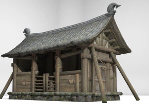 古代の馬小屋と馬小屋 3Dモデル