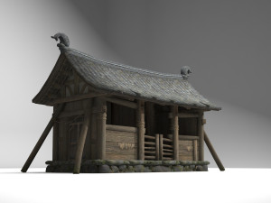 ancient horse sheds and stacks Model 3D
