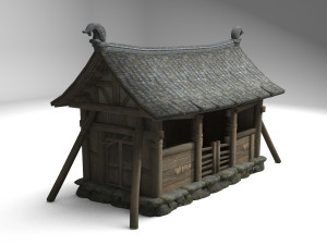 ancient horse sheds and stacks Model 3D