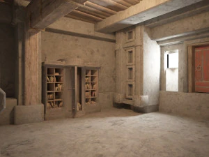 the hermits room in ancient architecture 3D Model