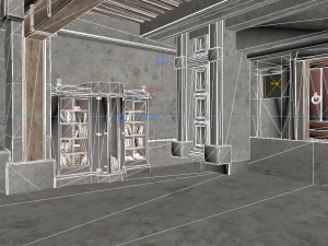 the hermits room in ancient architecture 3D Model