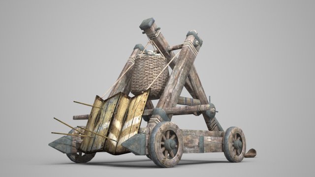 siege vehicle of ancient architecture Model 3D .c4d .max .obj .3ds .fbx .stl .blend 